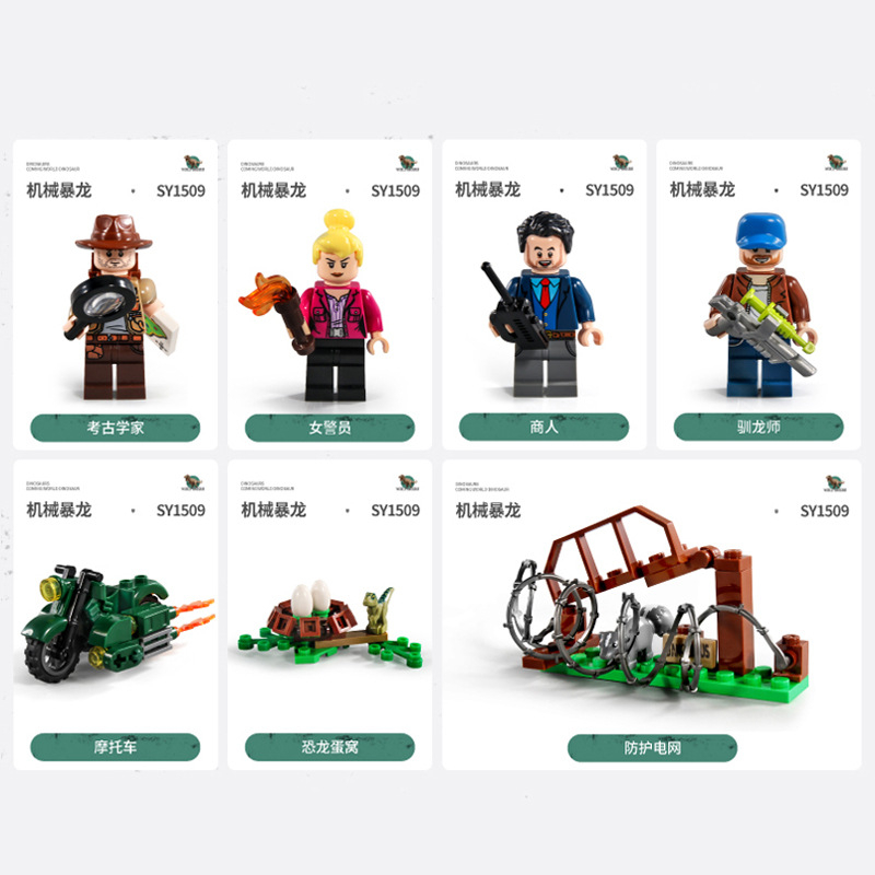 Jurassic dinosaur world tyrannosaurus rex lắp ráp mô hình khối xây dựng lego hạt nhỏ cậu bé đồ chơi trẻ em