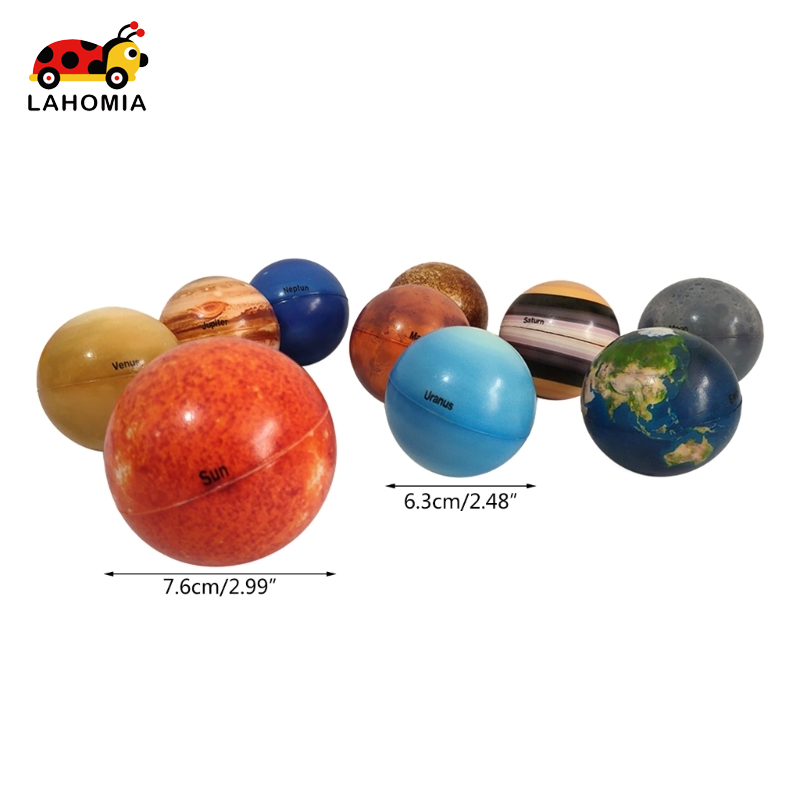 LAHOMIA Set 10 Quả Bóng Năng Lượng Hệ Mặt Trời Hình Các Hành Tinh Và Hành Tinh 6.3cm