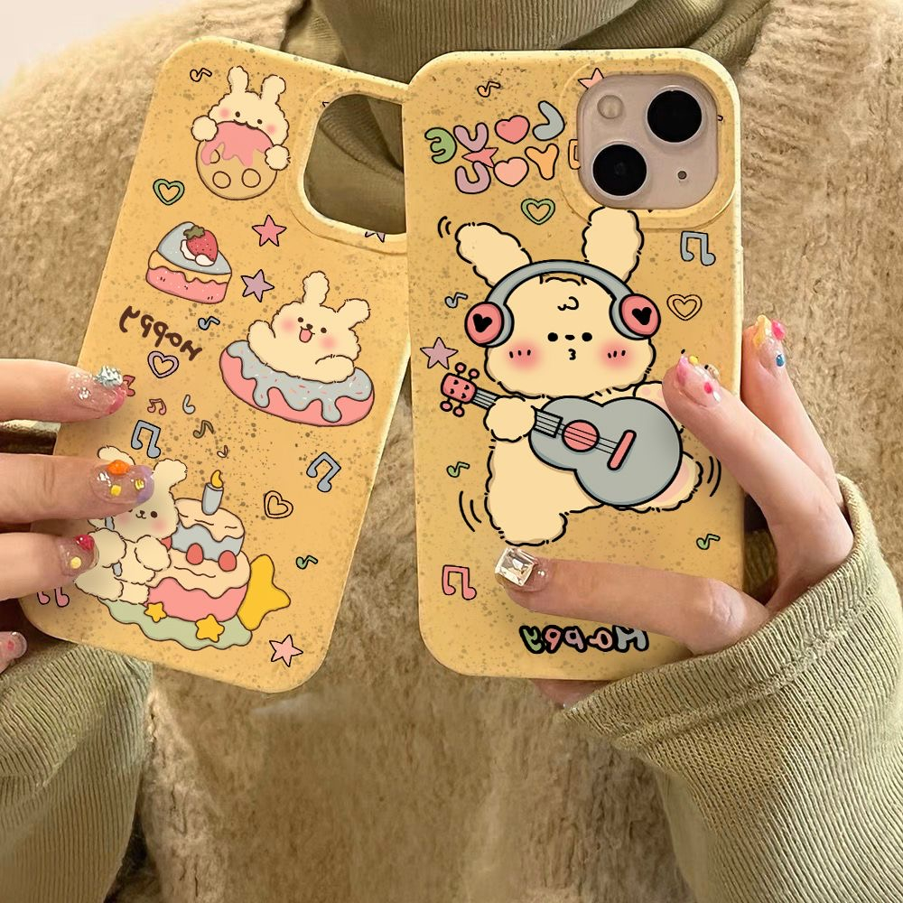 Ốp lưng cho iphone 11promax 14plus 12 13mini 6s 7 8plus x xr xsmax se lúa mì phim hoạt hình thỏ dễ thương netflix thả bảo vệ