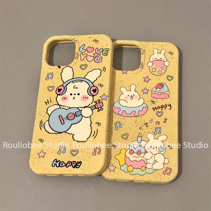 Ốp lưng cho iphone 11promax 14plus 12 13mini 6s 7 8plus x xr xsmax se lúa mì phim hoạt hình thỏ dễ thương netflix thả bảo vệ