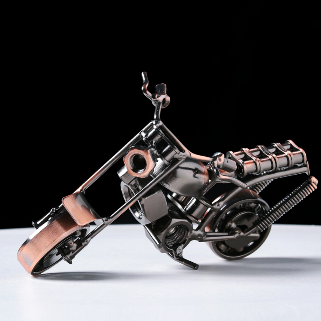 Mô hình mô tô LOVIVER bằng kim loại sắt xi vàng/bạc kiểu vintage làm đồ chơi/quà tặng trang trí bàn/ tủ kệ/phòng khách