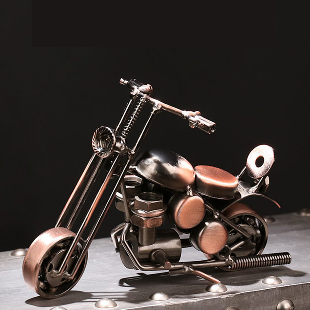 Mô hình mô tô LOVIVER bằng kim loại sắt xi vàng/bạc kiểu vintage làm đồ chơi/quà tặng trang trí bàn/ tủ kệ/phòng khách