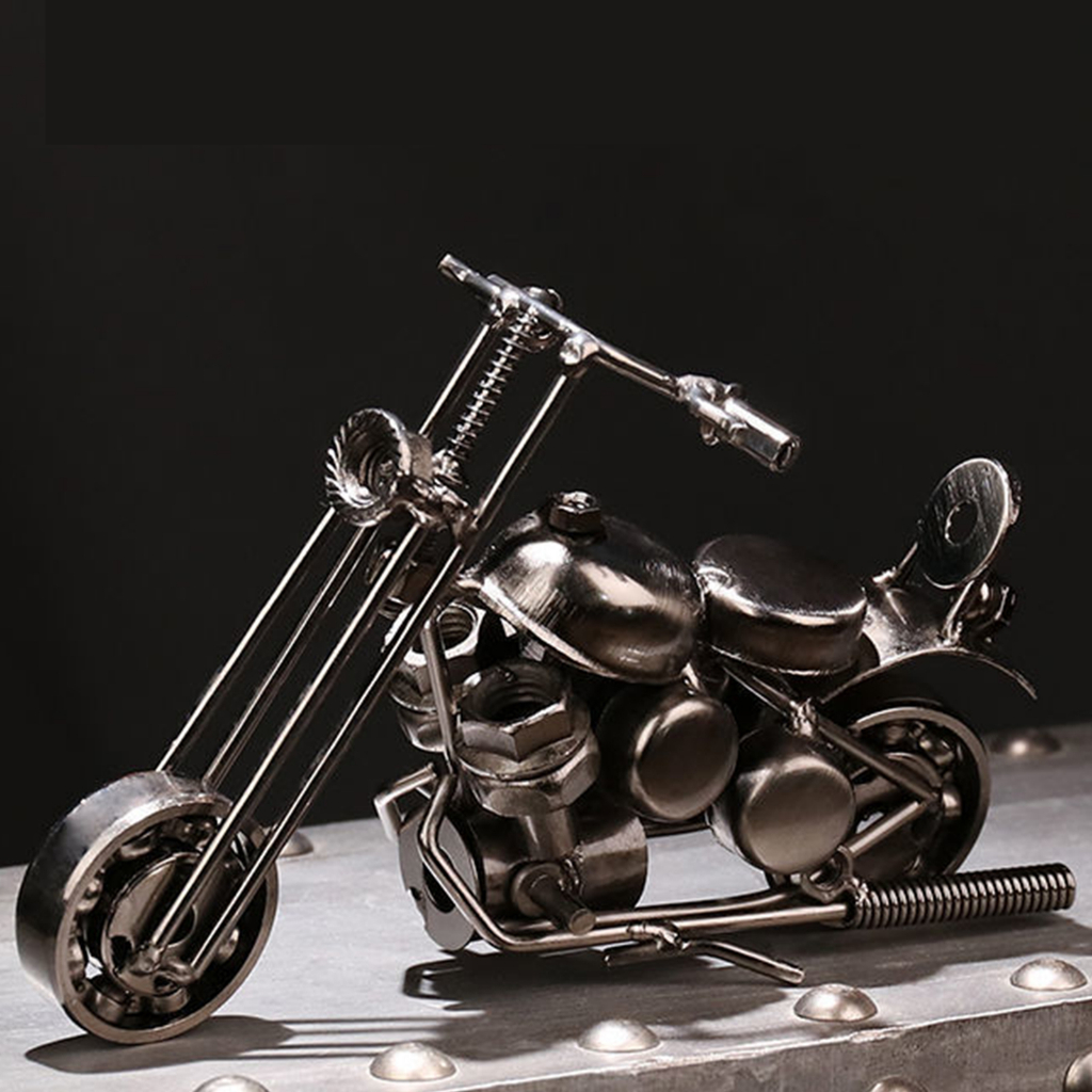 Mô hình mô tô LOVIVER bằng kim loại sắt xi vàng/bạc kiểu vintage làm đồ chơi/quà tặng trang trí bàn/ tủ kệ/phòng khách
