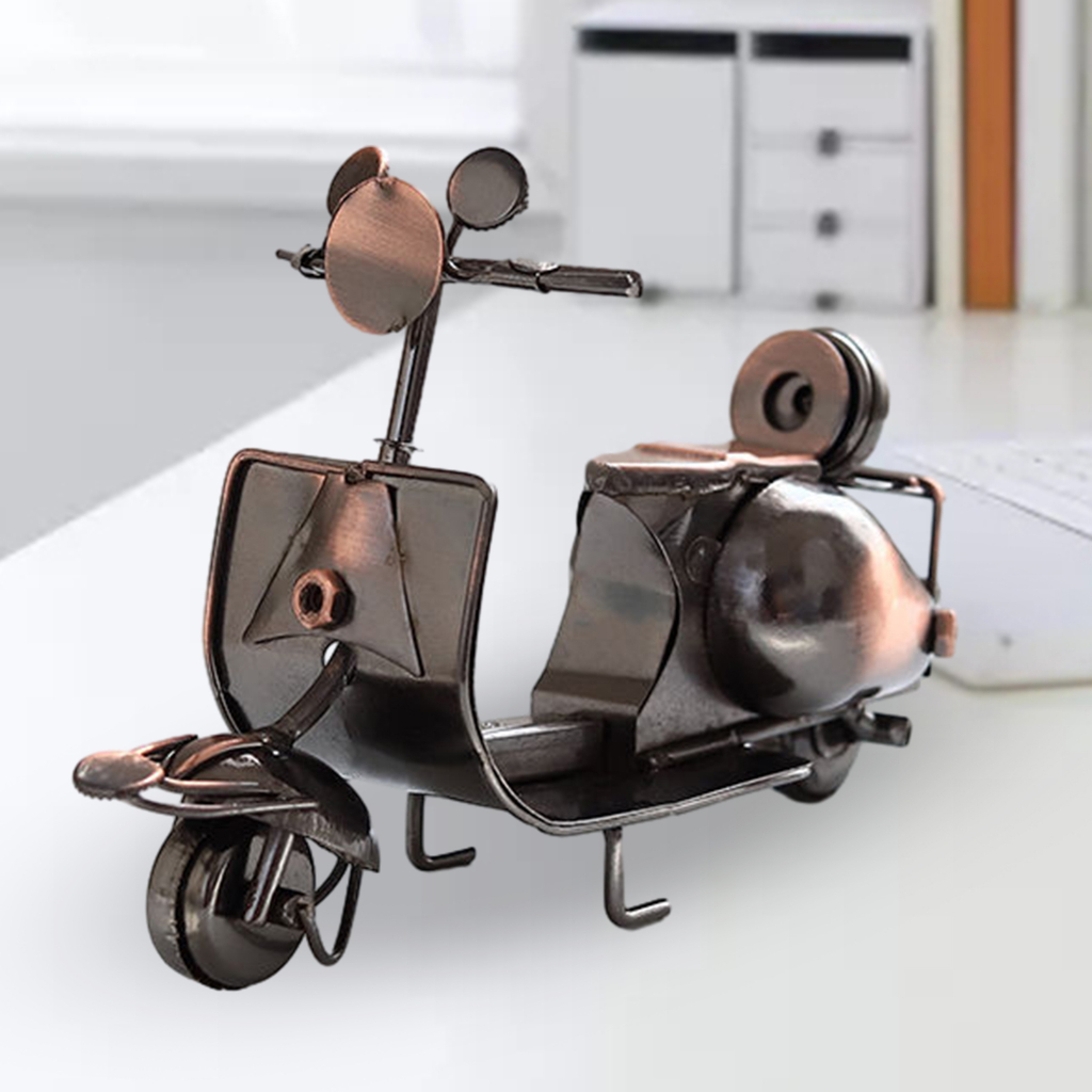 Mô hình mô tô LOVIVER bằng kim loại sắt xi vàng/bạc kiểu vintage làm đồ chơi/quà tặng trang trí bàn/ tủ kệ/phòng khách