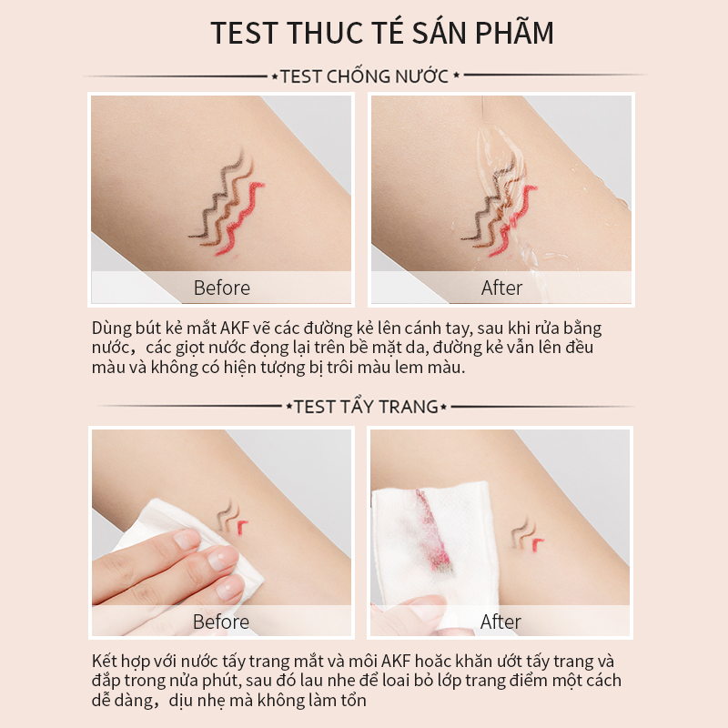 Bút kẻ mắt AKF chống thấm nước lâu trôi  chống nhòe 2mm