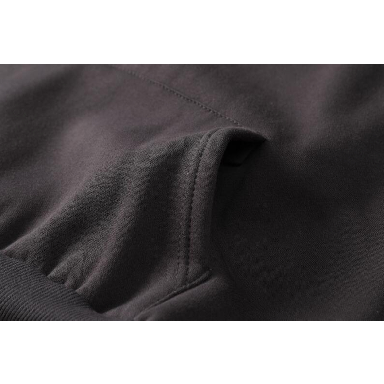 Thời trang vàng in áo len có mũ trùm đầu đơn giản unisex áo khoác nhung dày