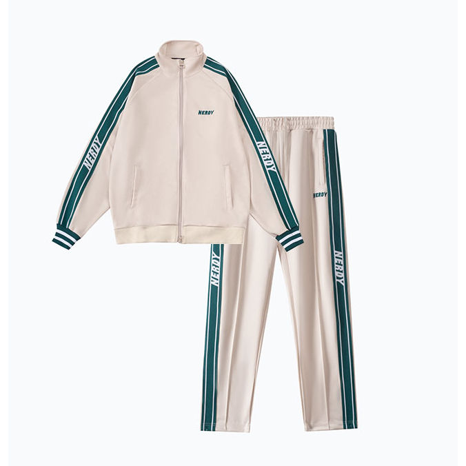 Phong cách hàn quốc neady sportswear track set caual letter thêu áo khoác vải và quần dài