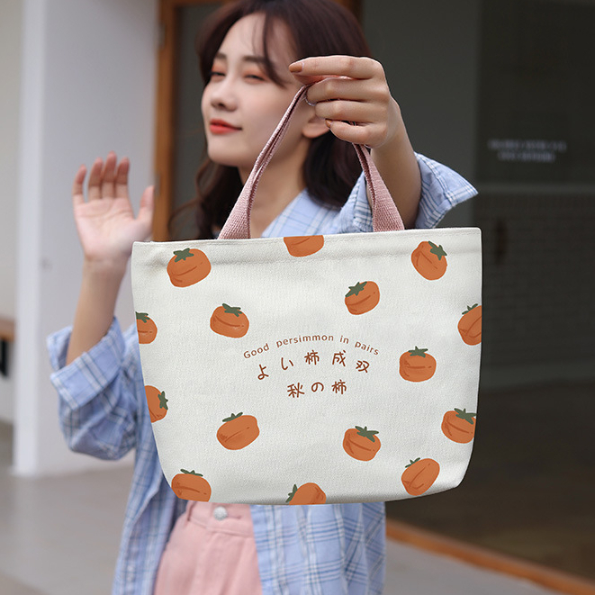 Túi vải nhật bản hoạt hình dễ thương, túi bento dạy kèm, túi xách nhỏ, túi xách nữ