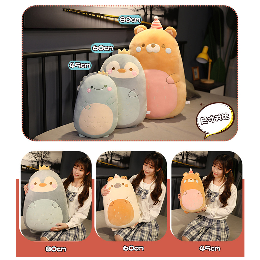 Khủng long gối cô gái dễ thương đồ chơi sang trọng quà tặng sinh nhật giường ngủ penguin búp bê búp bê đồ chơi nhồi bông