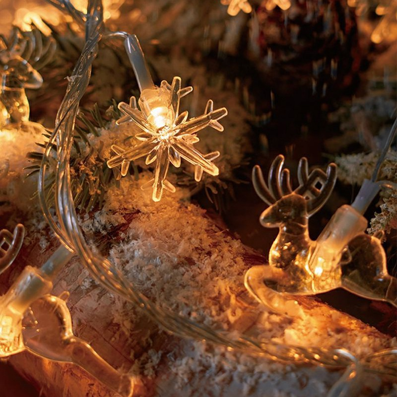 1.5 / 3m ngôi sao bông tuyết đèn giáng sinh xmas đèn dây đèn cổ tích trang trí giáng sinh đèn treo giáng sinh đồ trang trí giáng sinh