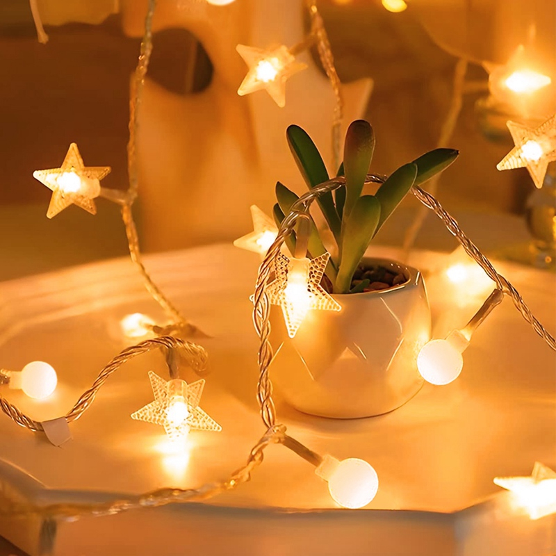 1.5 / 3m ngôi sao bông tuyết đèn giáng sinh xmas đèn dây đèn cổ tích trang trí giáng sinh đèn treo giáng sinh đồ trang trí giáng sinh