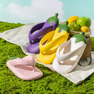 Mùa hè dễ thương hoạt hình cà tím dày-chữa mềm bãi biển flip-flops cha mẹ-con