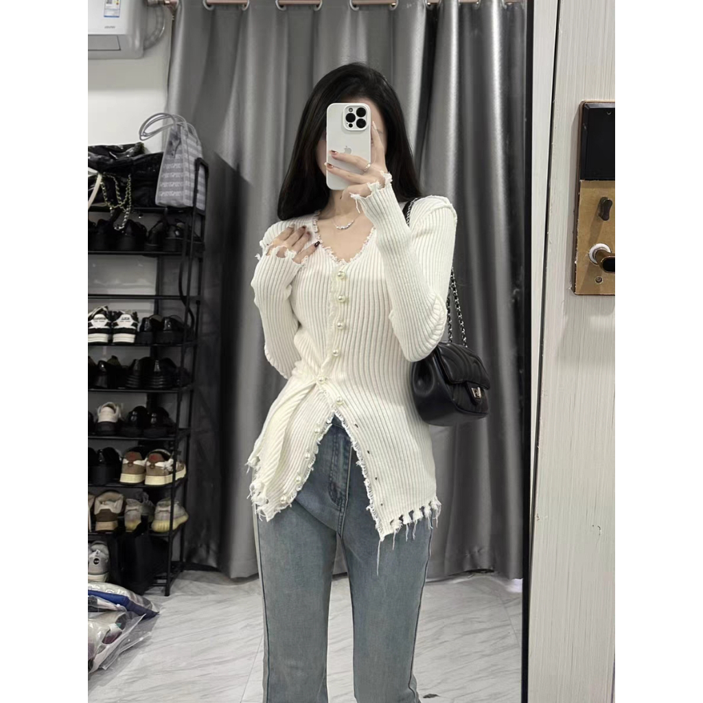 Zhu Xia Áo Cardigan Dệt Kim Thiết Kế Mới Thời Trang Mùa Xuân Thu Dành Cho Nữ