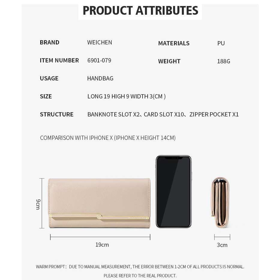 Ví nữ dài cầm tay thời trang Hàn Quốc cute nhiều ngăn cao cấp PERFECT FOR YOU 6901-079