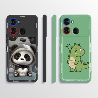 For itel p40 p662l case cute dinosaur liquid soft silicone anti-fall phone case for itelp40 itel p 40 back cover