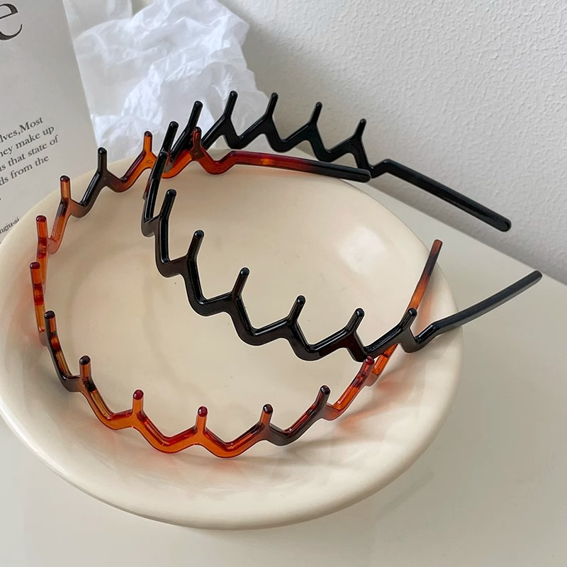 Acetic acid headband lược răng băng đô cài tóc gợn sóng băng đô unisex hoàn thiện kiểu tóc vòng đeo tóc thời trang phụ kiện tóc
