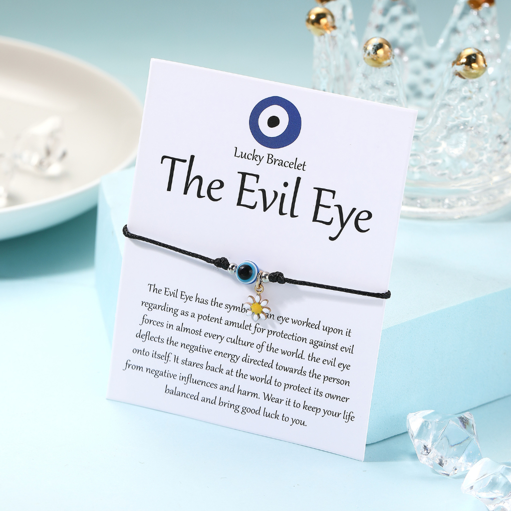 Lucky evil eye bracelet devil's eye handmade woven bracelet chuỗi có thể điều chỉnh phụ nữ nam giới món quà trang sức