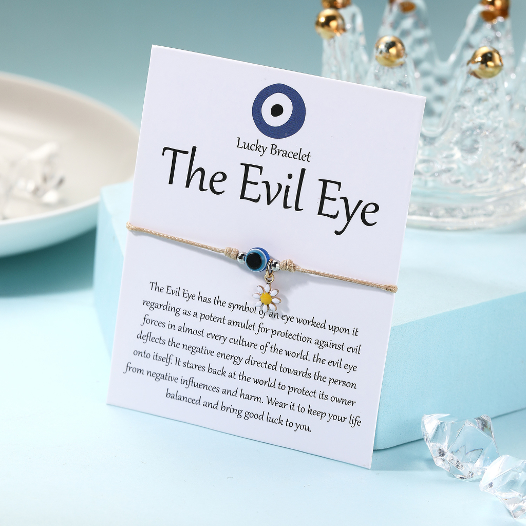 Lucky evil eye bracelet devil's eye handmade woven bracelet chuỗi có thể điều chỉnh phụ nữ nam giới món quà trang sức