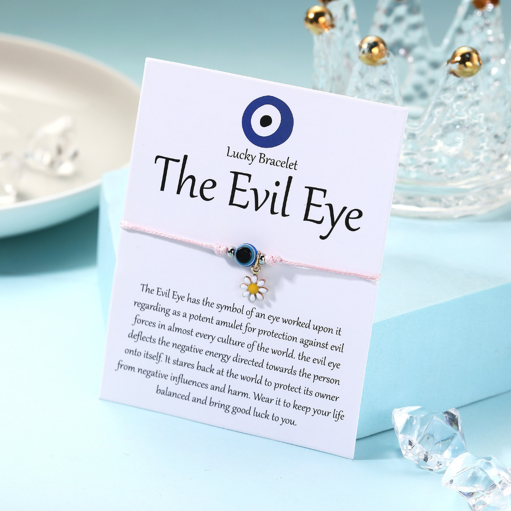 Lucky evil eye bracelet devil's eye handmade woven bracelet chuỗi có thể điều chỉnh phụ nữ nam giới món quà trang sức