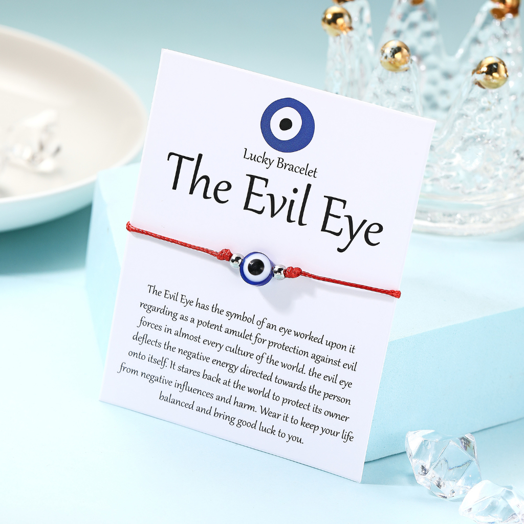 Lucky evil eye bracelet devil's eye handmade woven bracelet chuỗi có thể điều chỉnh phụ nữ nam giới món quà trang sức