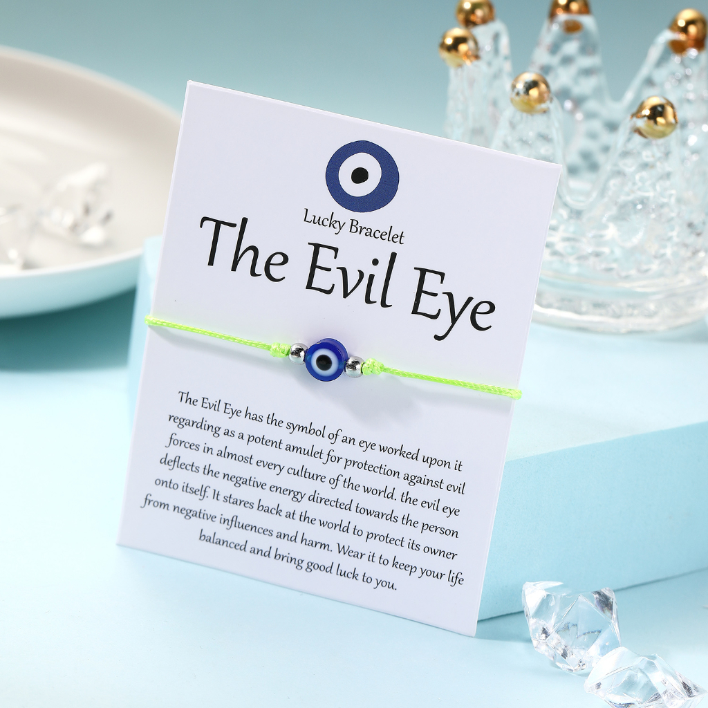 Lucky evil eye bracelet devil's eye handmade woven bracelet chuỗi có thể điều chỉnh phụ nữ nam giới món quà trang sức