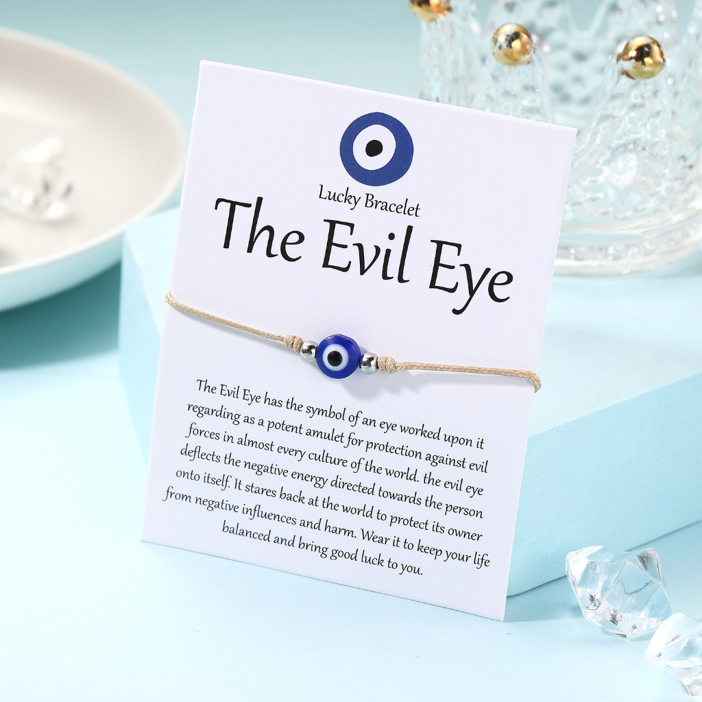 Lucky evil eye bracelet devil's eye handmade woven bracelet chuỗi có thể điều chỉnh phụ nữ nam giới món quà trang sức