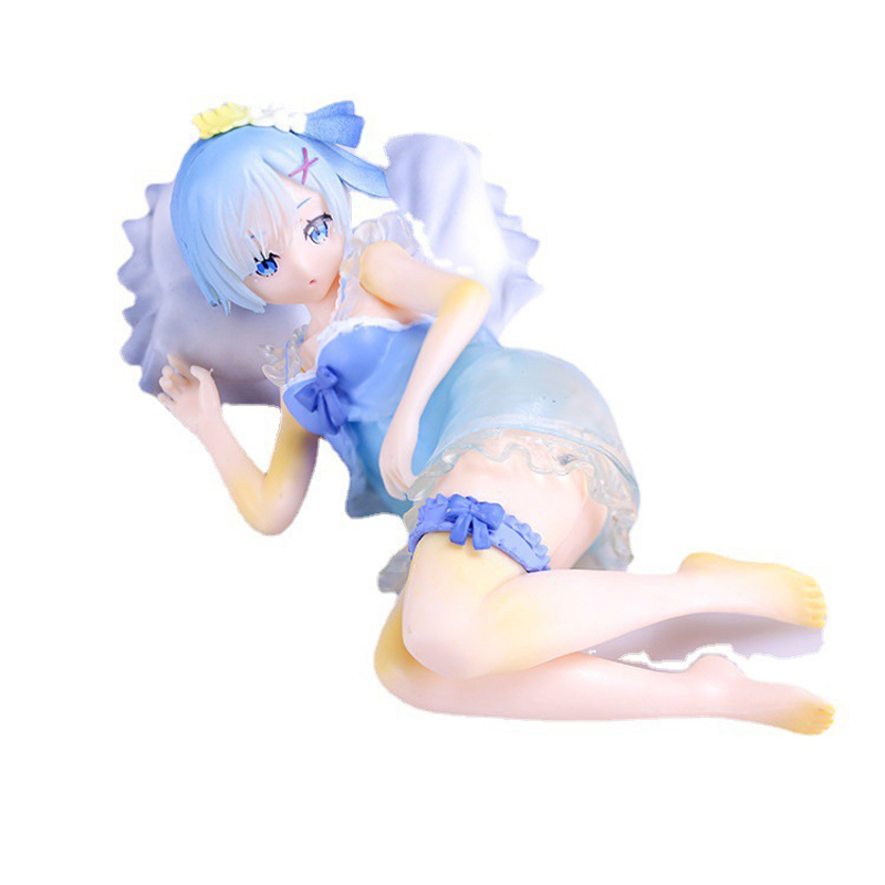 16cm japan anime re: life in a other world from zero rem sleep pillow phiên bản q pvc action figures bộ sưu tập mô hình búp bê đồ chơi trẻ em quà tặng