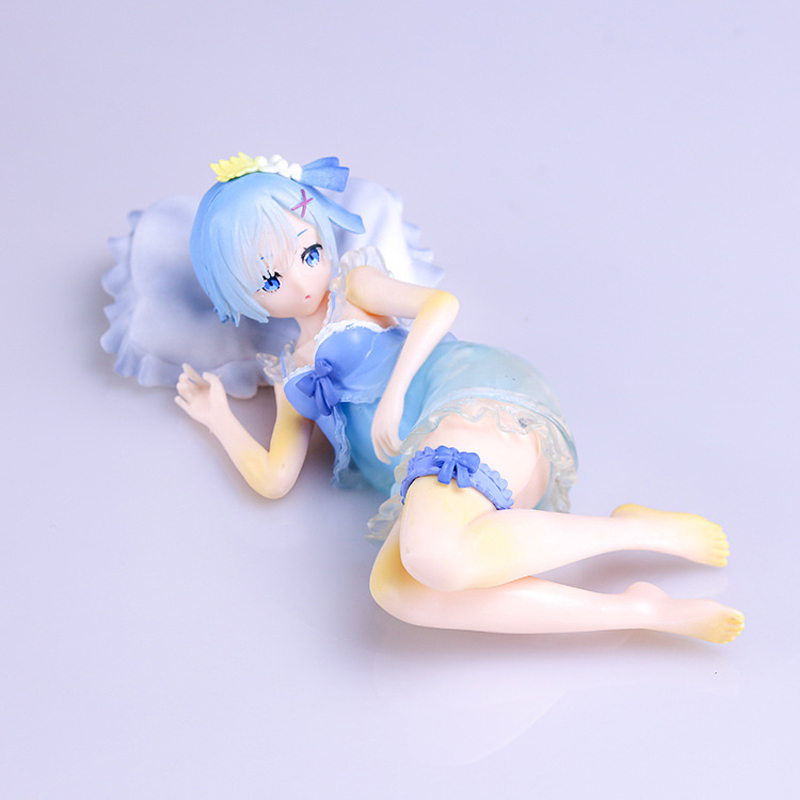 16cm japan anime re: life in a other world from zero rem sleep pillow phiên bản q pvc action figures bộ sưu tập mô hình búp bê đồ chơi trẻ em quà tặng