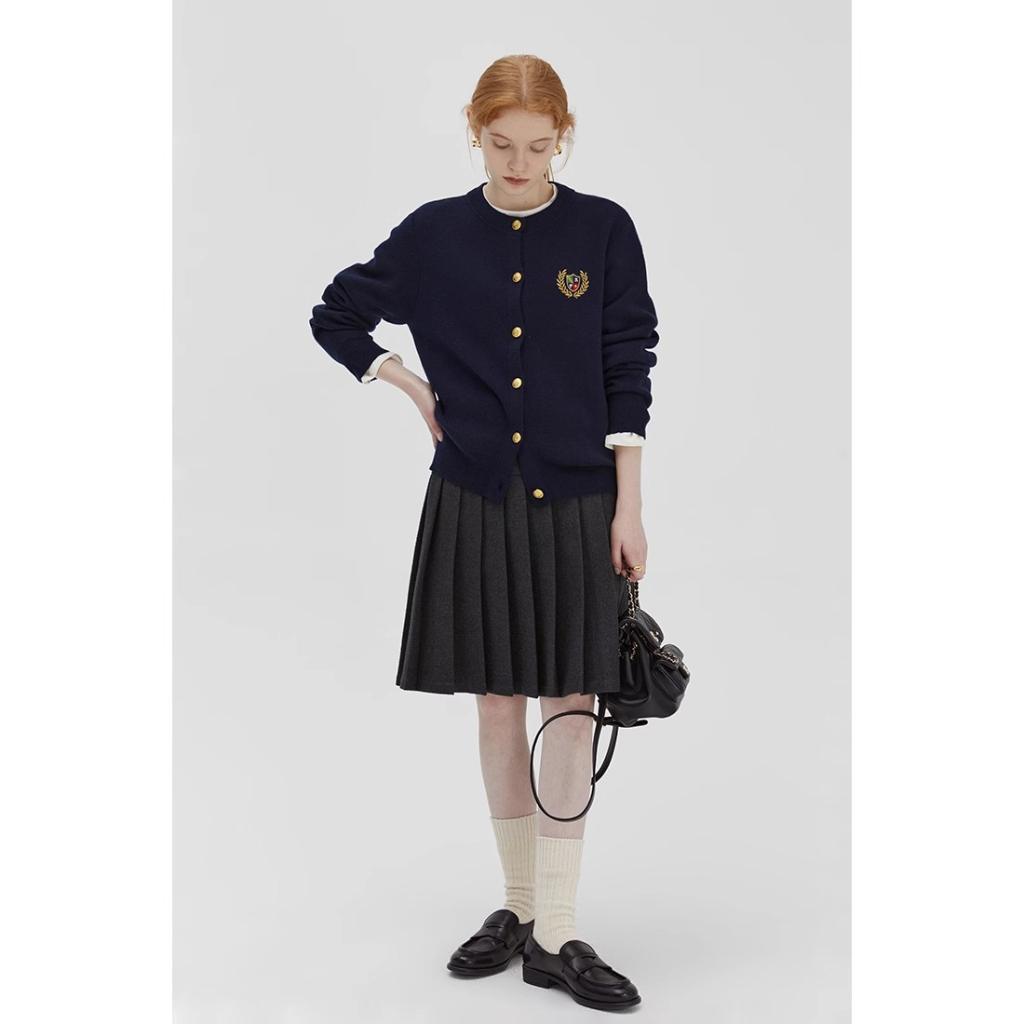 Áo Khoác Cardigan Dệt Kim Màu Sắc Tương Phản Thời Trang Mùa Xuân 2023 Cho Nữ