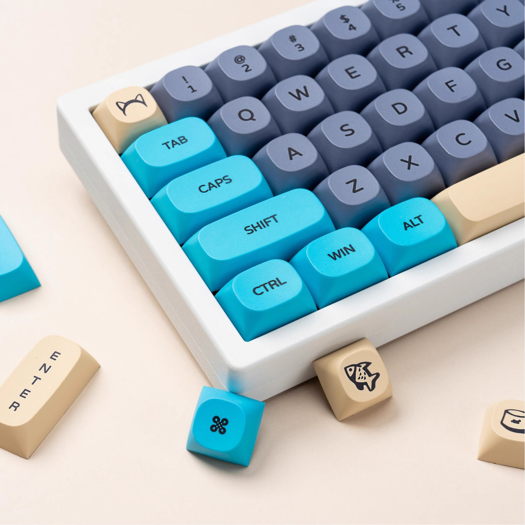 Blue cat keycaps pbt dye-sub ma profile keycap tùy chỉnh keycaps tương thích với công tắc cherry gateron mx