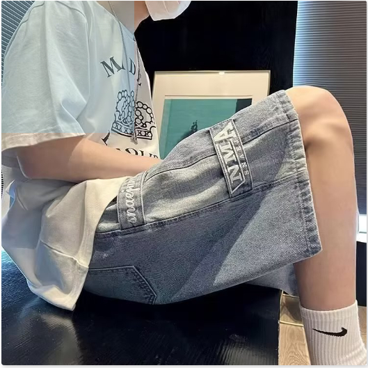 Quần short denim M -3xl Hồng Kông -Tính cách quần đa chức năng của quần rắn