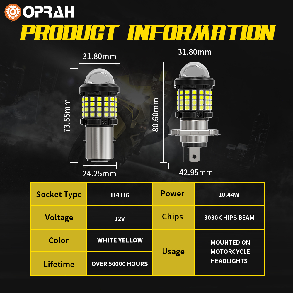 Đèn pha led siêu sáng h4 đèn pha h6 đèn pha ba20d bóng đèn led chiếu xa chùm tia thấp đèn pha xe máy đèn chiếu xe máy hai màu đèn sương mù 12v