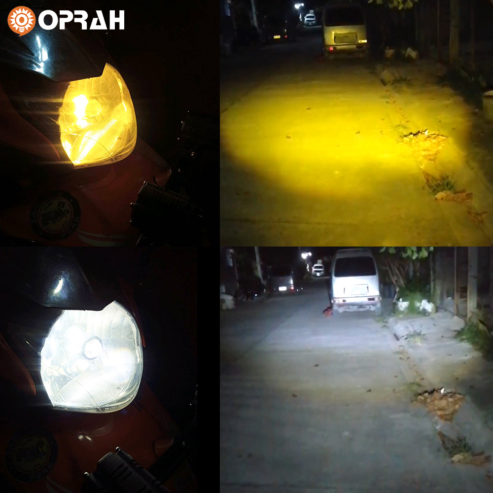 Đèn pha led siêu sáng h4 đèn pha h6 đèn pha ba20d bóng đèn led chiếu xa chùm tia thấp đèn pha xe máy đèn chiếu xe máy hai màu đèn sương mù 12v