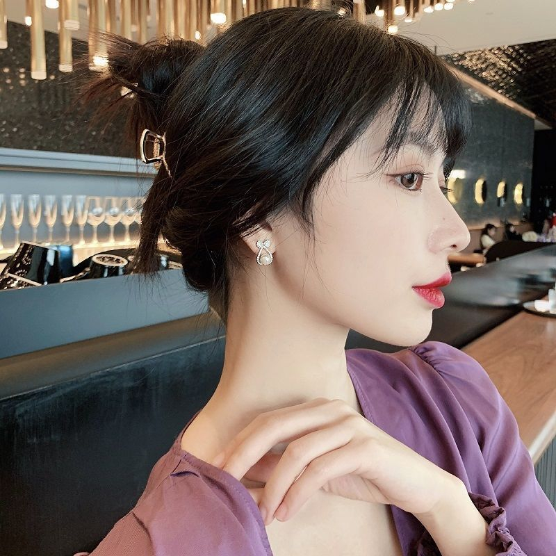 Bông Tai Hình Giọt Nước Đính Đá Zircon Sang Trọng Thời Trang Cho Nữ