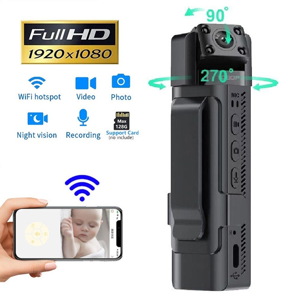 Digital full hd 1080p sports dv với tầm nhìn ban đêm camera mini wifi webcam máy quay video di động 8 giờ để đi bộ đường dài