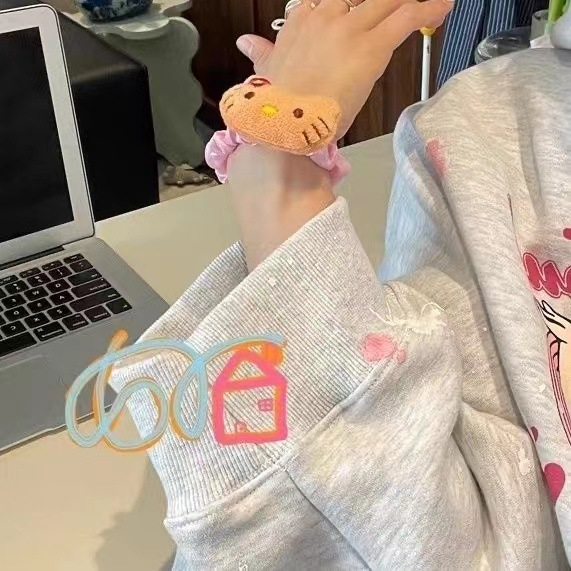 Kawaiii hawaii phong cách kỳ nghỉ da đen kitty cô gái dễ thương thắt tóc lụa vui tươi thắt tóc