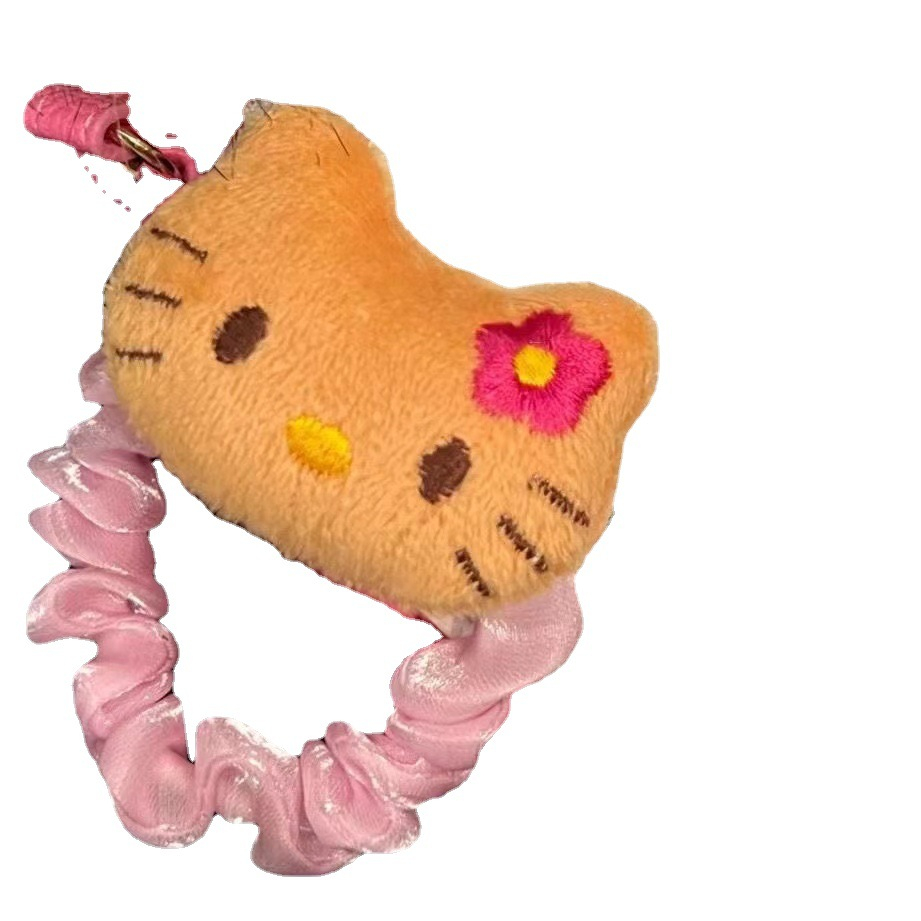 Kawaiii hawaii phong cách kỳ nghỉ da đen kitty cô gái dễ thương thắt tóc lụa vui tươi thắt tóc