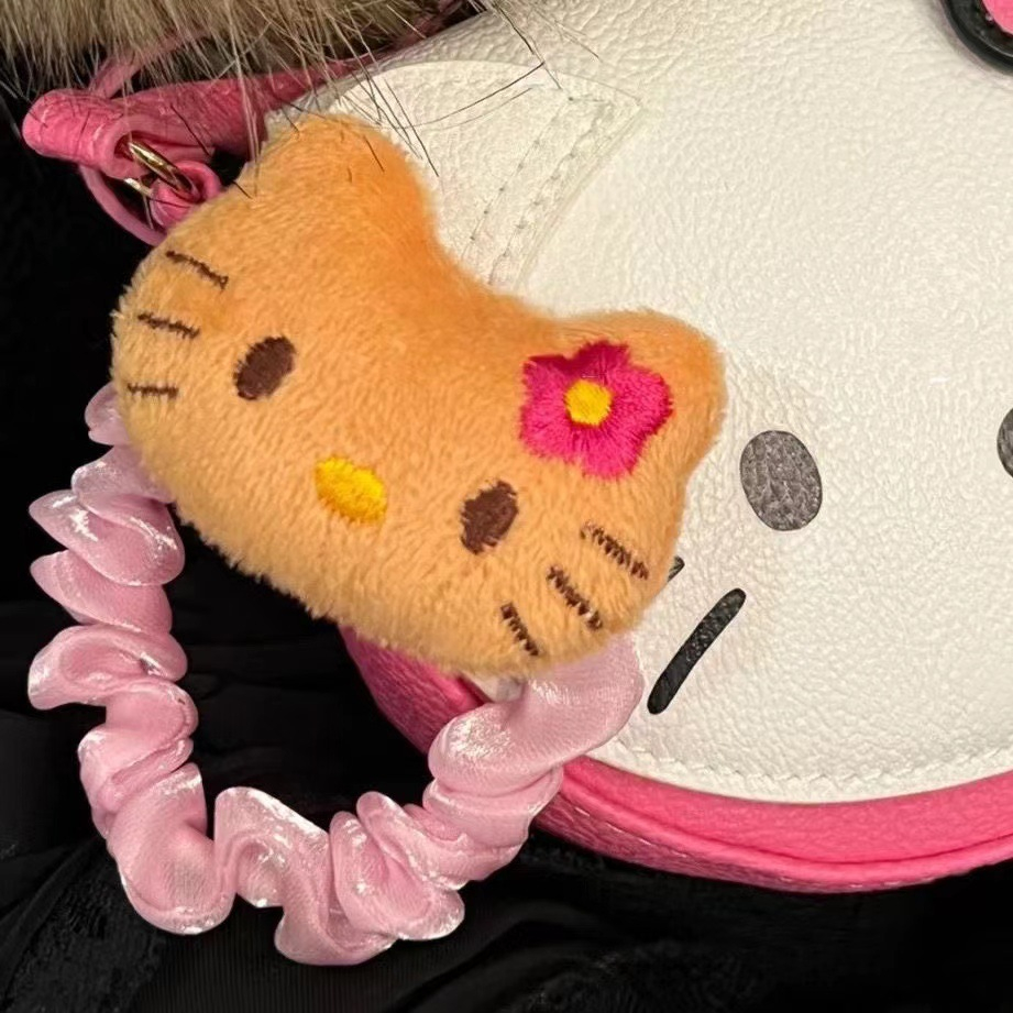 Kawaiii hawaii phong cách kỳ nghỉ da đen kitty cô gái dễ thương thắt tóc lụa vui tươi thắt tóc