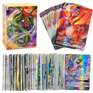Bộ 100 Thẻ Bài Pokemon TCG Rare Charizard Vmax Gx Thẻ Cầu Vồng đồ chơi trẻ em