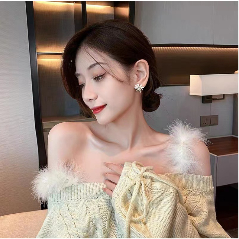 Bông Tai Hình Giọt Nước Đính Đá Zircon Sang Trọng Thời Trang Cho Nữ