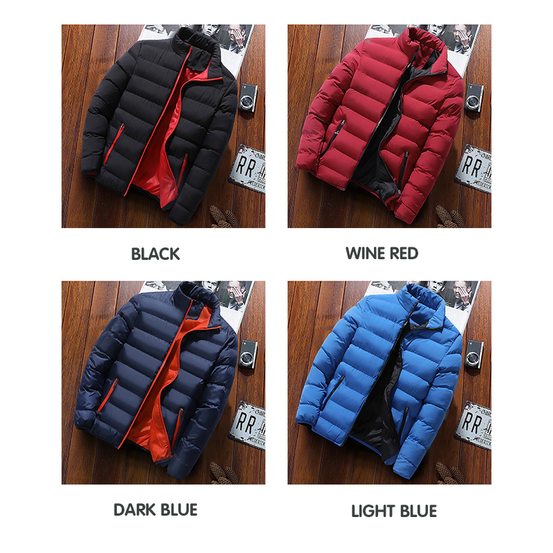 Enlee nam ngoài trời áo khoác thể thao thông thường cổ đứng thẳng hem áo khoác thể thao có dây kéo