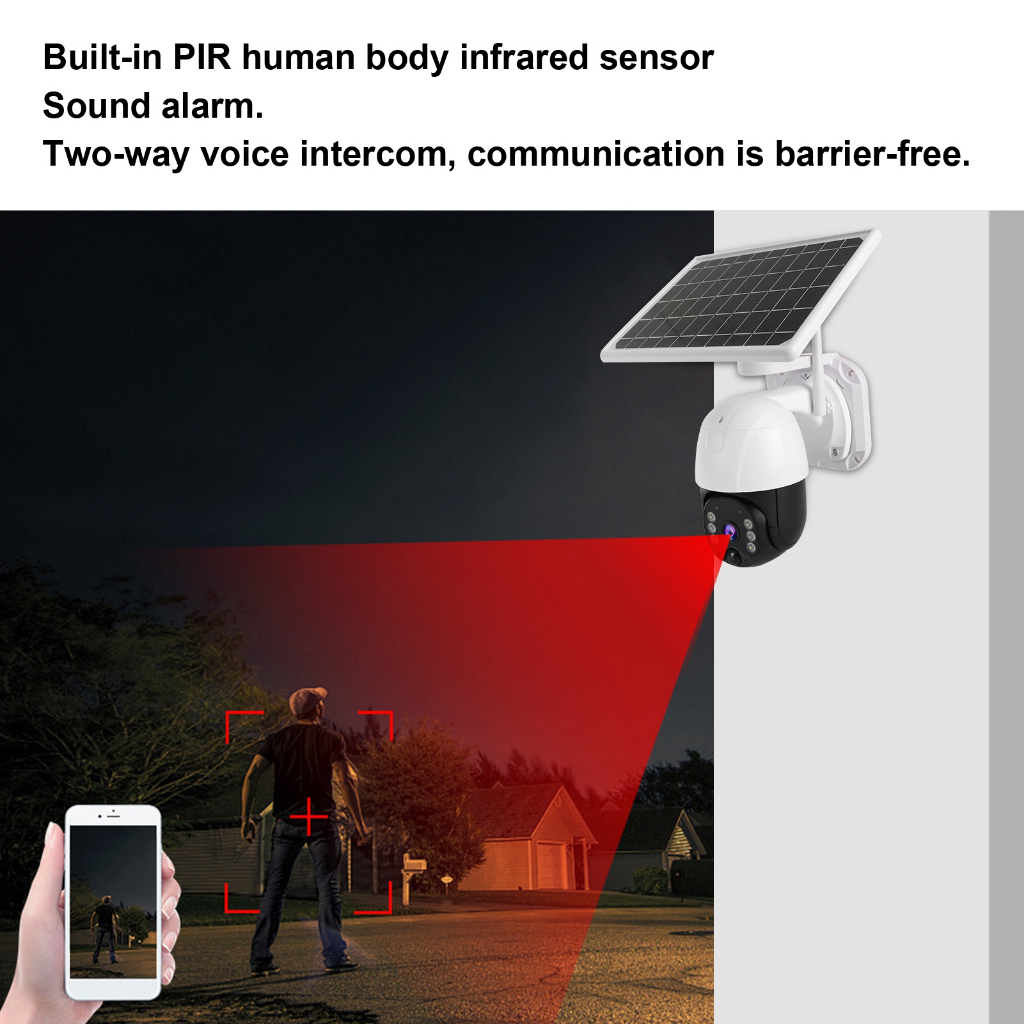 Nóng bỏng Năng Lượng Mặt Trời Camera Wifi 3MP HD Hồng Ngoại Quan Sát Ban Đêm 2 Chiều Thoại Liên Lạc Nội Bộ Thiết Bị Giám Ngoài WideAngel