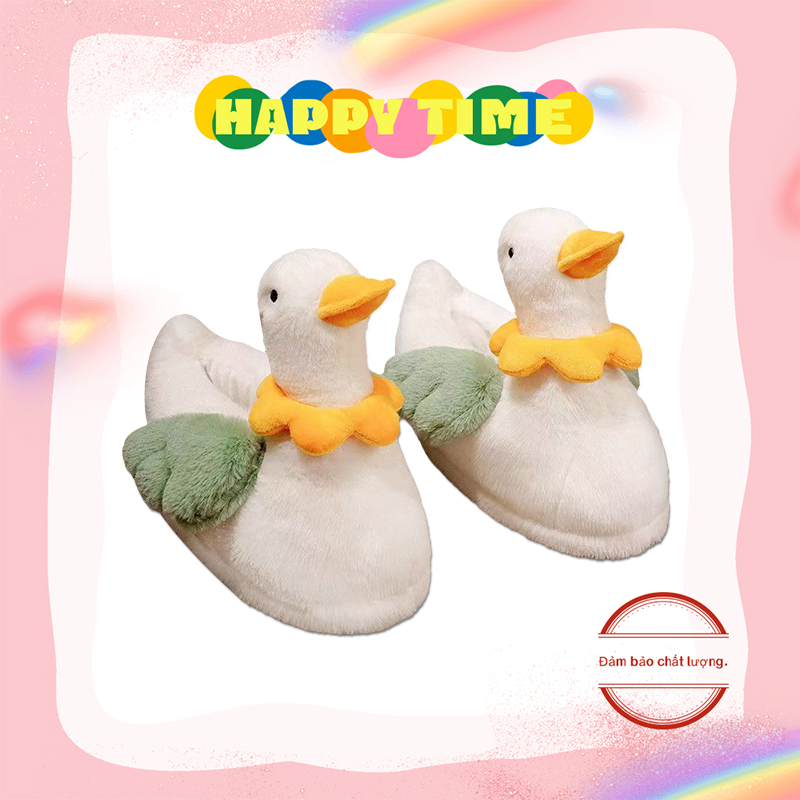 Dép Bông Đi Trong Nhà cute Ấm Áp Kiểu Hoạt Hình Vịt Hoa Đáng Yêu Cho Bé Gái