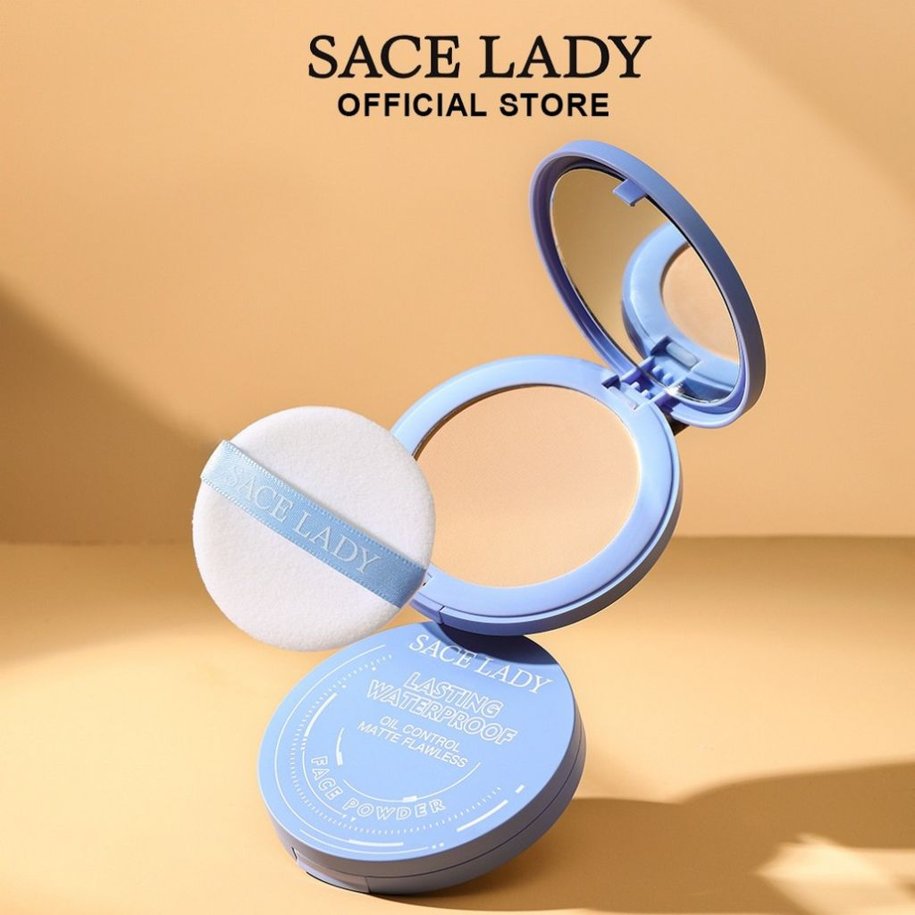 SACE LADY Phấn phủ Lasting Waterproof Oil Control Pressed Powder Cushion Phấn Phủ Mặt Mờ Kiểm Soát Dầu Phấn Phủ Sace Lady Kiềm Dầu Trang Điểm Không Tì Vết Lâu Trôi Kèm Gương