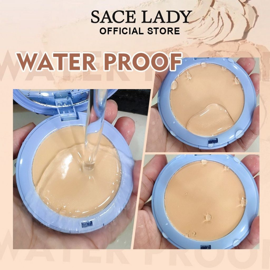 SACE LADY Phấn phủ Lasting Waterproof Oil Control Pressed Powder Cushion Phấn Phủ Mặt Mờ Kiểm Soát Dầu Phấn Phủ Sace Lady Kiềm Dầu Trang Điểm Không Tì Vết Lâu Trôi Kèm Gương