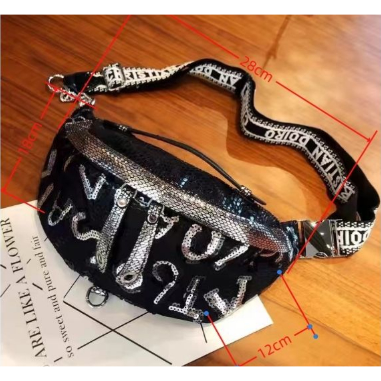 Túi Đeo Chéo Ngực Đính Kim Sa Lấp Lánh Thời Trang Phương Tây Cao Cấp Cho Nữ