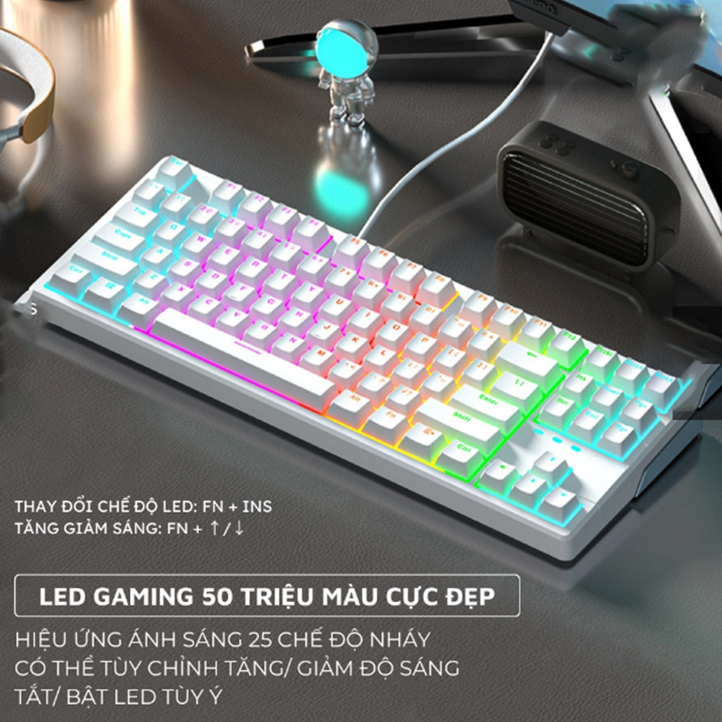 Bàn Phím Cơ Led Gaming X87 GASKET 25 Chế Độ Nháy Cực Đẹp Phím cơ Gõ Click Có Lót Foam