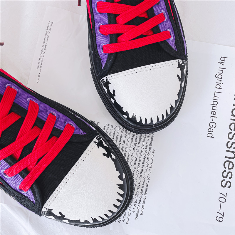 Phim hoạt hình anime thời trang giày nam sinh viên nhẹ tròn ngón chân thường giày bệt cặp đôi giày thường