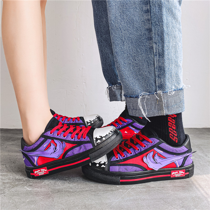 Phim hoạt hình anime thời trang giày nam sinh viên nhẹ tròn ngón chân thường giày bệt cặp đôi giày thường