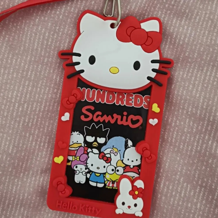Hello kitty chủ thẻ dễ thương học sinh trường thương hiệu thẻ ăn uống hộp bảo vệ phim hoạt hình silicone sáng tạo chủ thẻ cầm tay